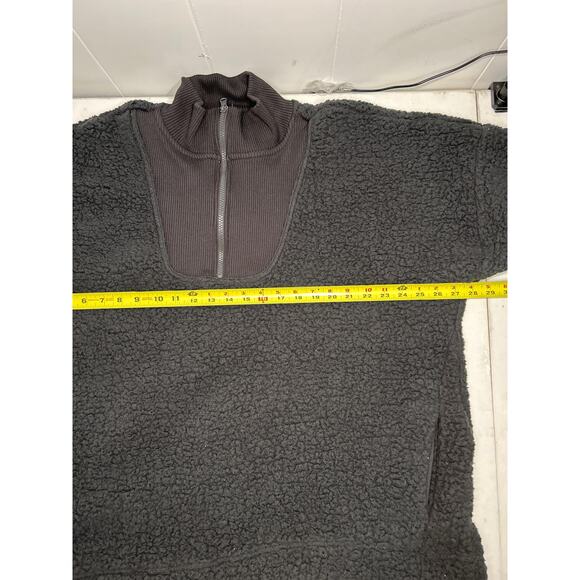 Aerie Dark Gray Sherpa style women’s size extra large quarter zip pullover. - Picture 3 of 6